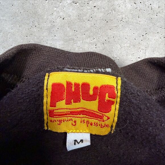 PHUG Anything Is Possible Brown Graphic Sweatshirt Embroidered Patch Size M - Picture 8 of 10